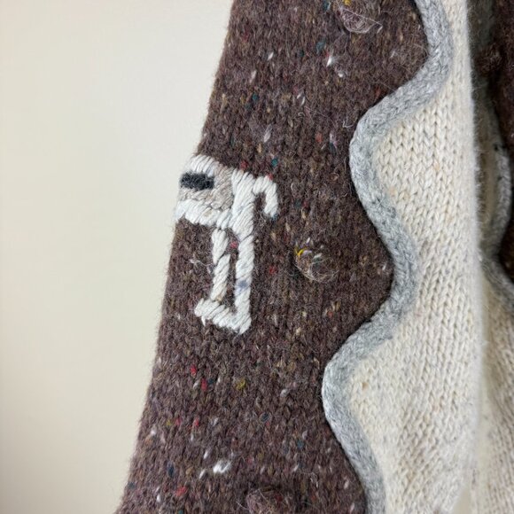 Vintage “The Alpaca Collection” Llama Intarsia Sweater • Fringe Hem Chunky Knit - Picture 3 of 8